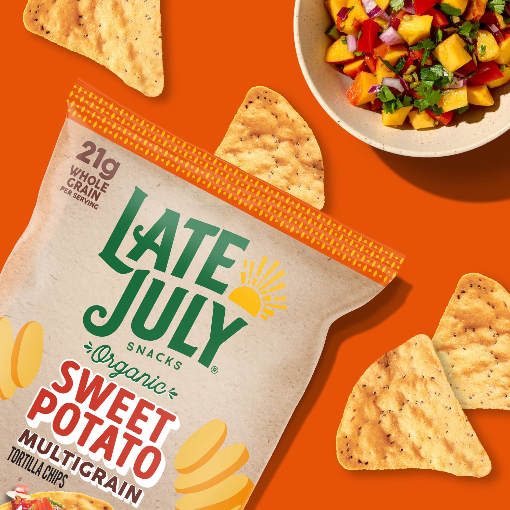 Late July Sweet Potato Multigrain Organic Tortilla Chips, 7.5 oz Bag