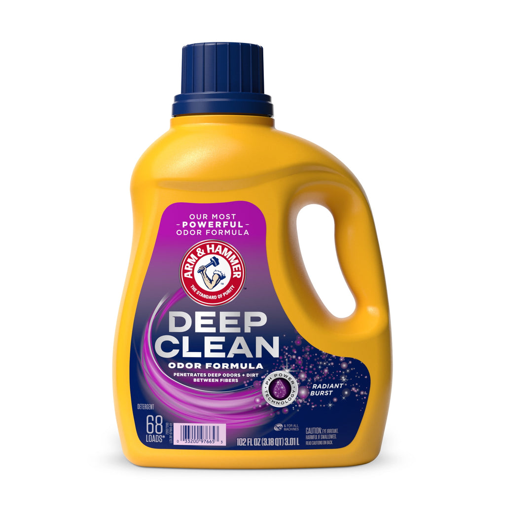 ARM & HAMMER Deep Clean Odor Formula, Liquid Laundry Detergent, 102 fl oz, 68 Loads