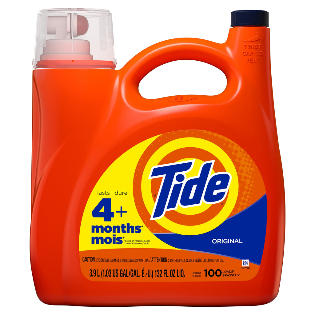 Tide Liquid Laundry Detergent, Original Scent, 132 fl oz, 100 Loads