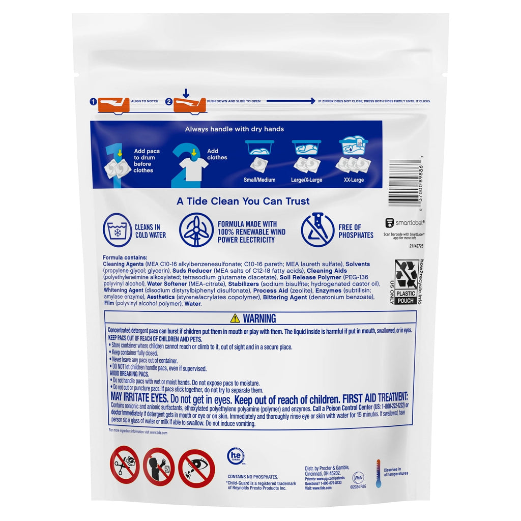 Tide PODS Free & Gentle laundry detergent, 102 ct, Trusted, gentle laundry detergent pods, 100% free of irritating residues: no added dyes and perfumes