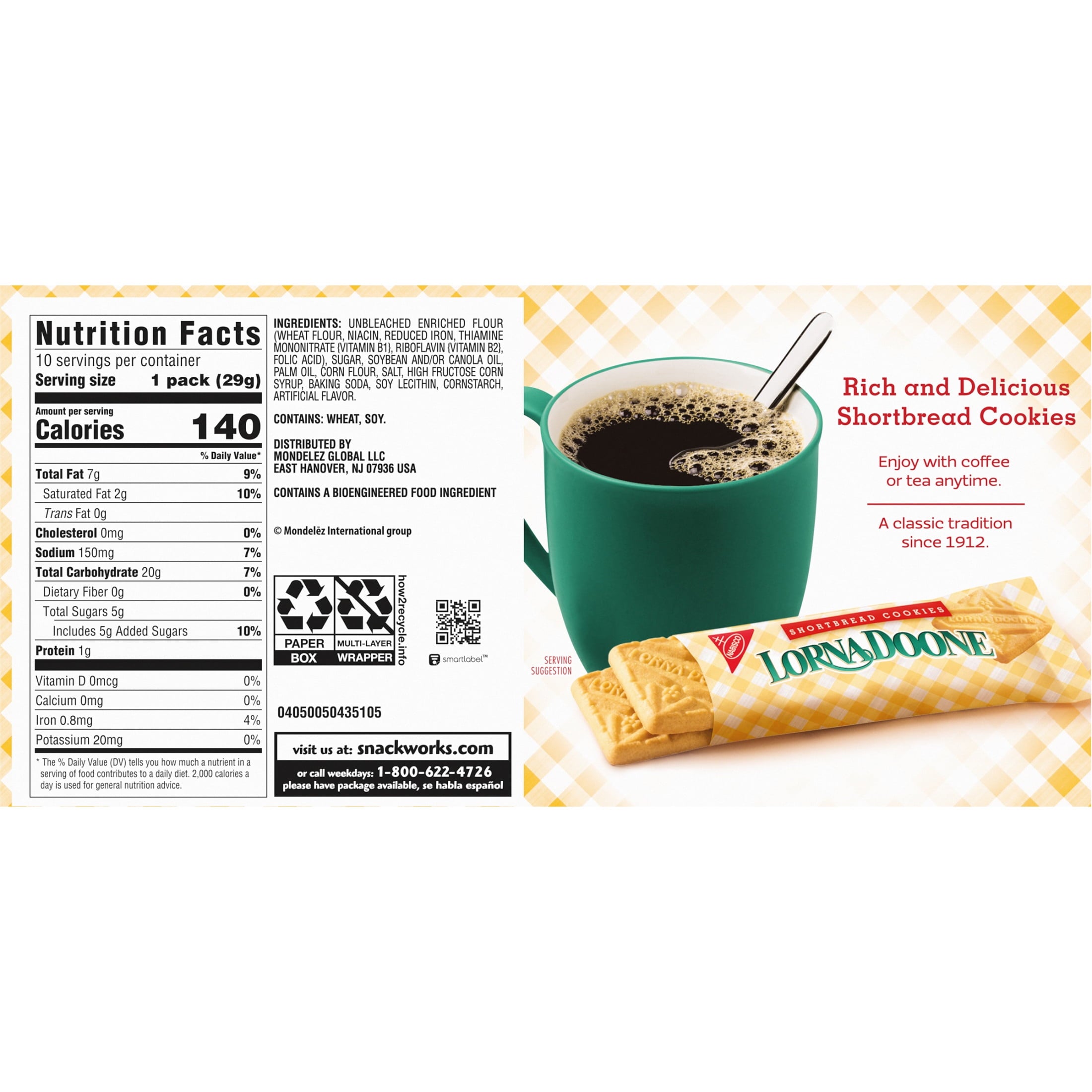 Lorna Doone Shortbread Cookies, 10 Snack Packs (4 Cookies Per Pack)