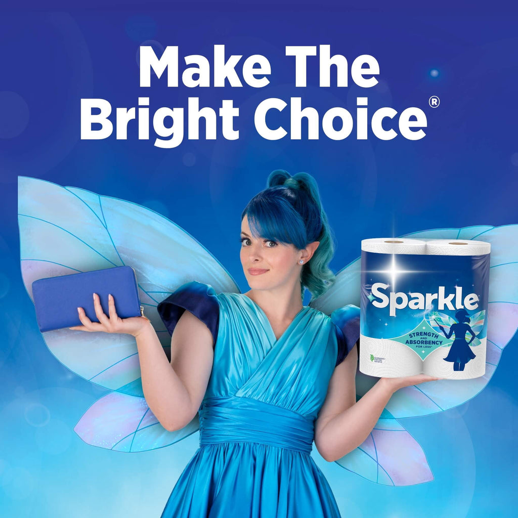 Sparkle Tear-A-Square Paper Towels, 6 Double Rolls, 110 Sheets per Roll