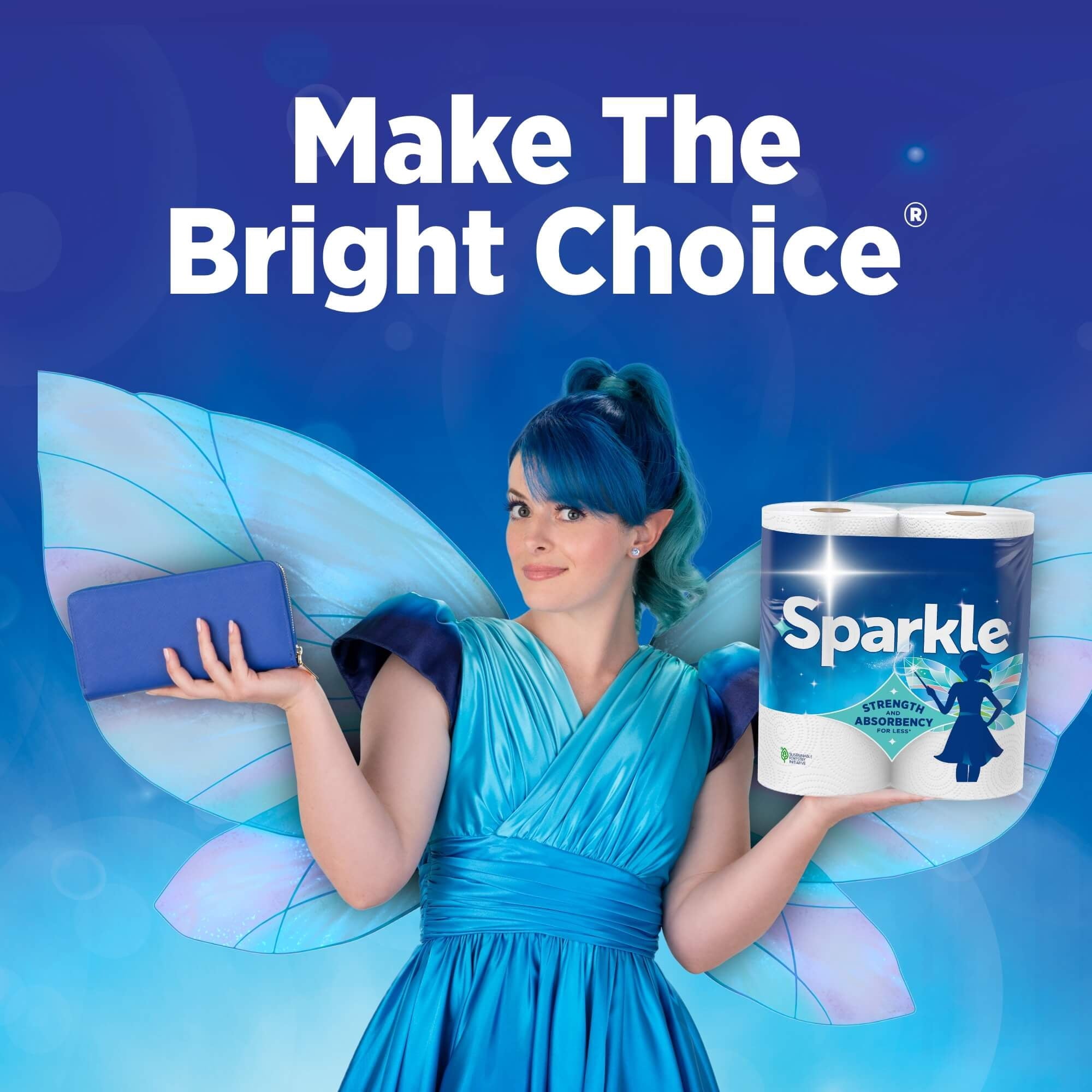 Sparkle Tear-A-Square Paper Towels, 6 Double Rolls, 110 Sheets per Roll