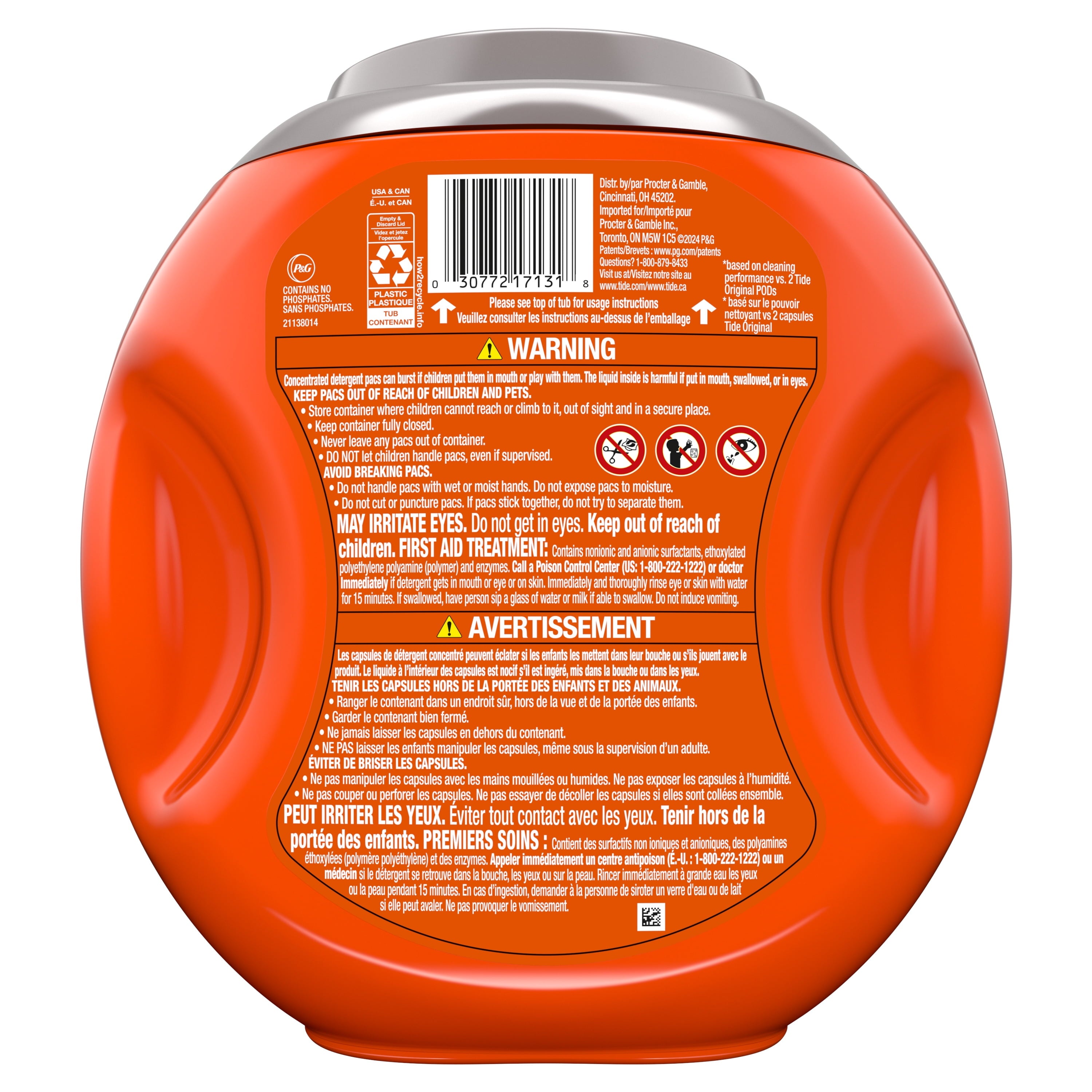 Tide PODS Laundry Detergent Pacs, Oxi Boost Power PODS with Stain Remover and Oxi Power, 45 count