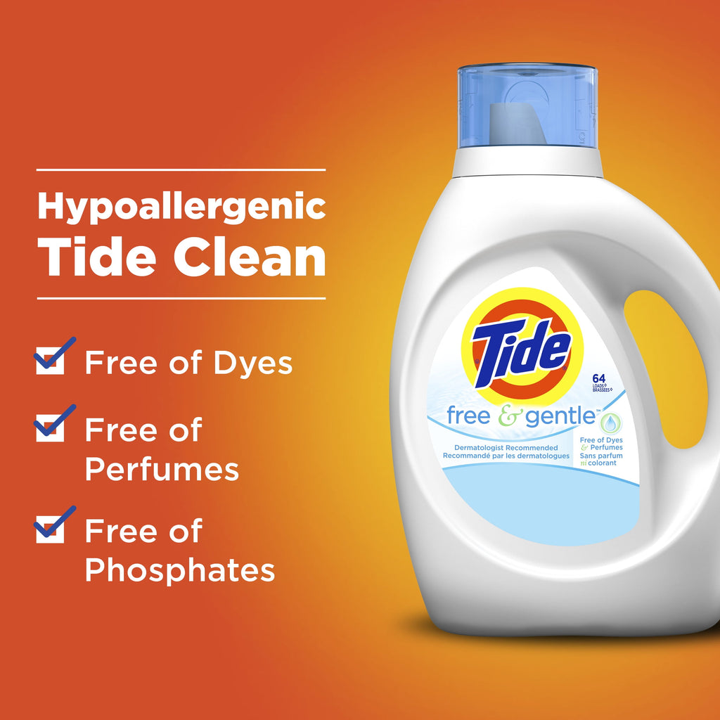 Tide Free & Gentle Liquid Laundry Detergent, 96 loads 138 fl oz