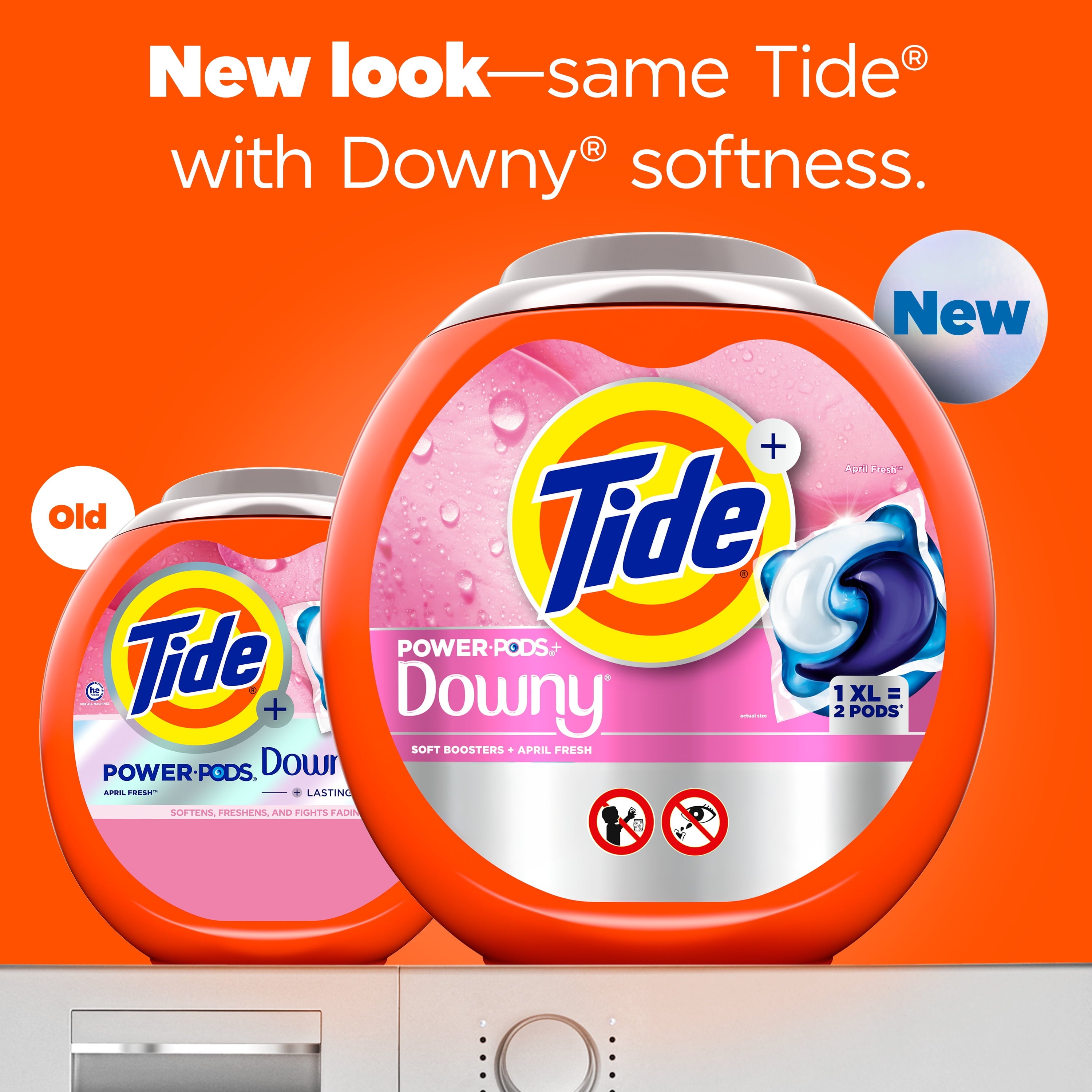 Tide Power PODS Laundry Detergent Pacs with Downy Soft Boosters, April Fresh Scent, 45 Count