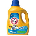ARM & HAMMER Plus OxiClean Ultra Stain Fighters Liquid Laundry Detergent, Stain Remover for Clothes, Clean Meadow, 74 Loads, 96.2 fl oz