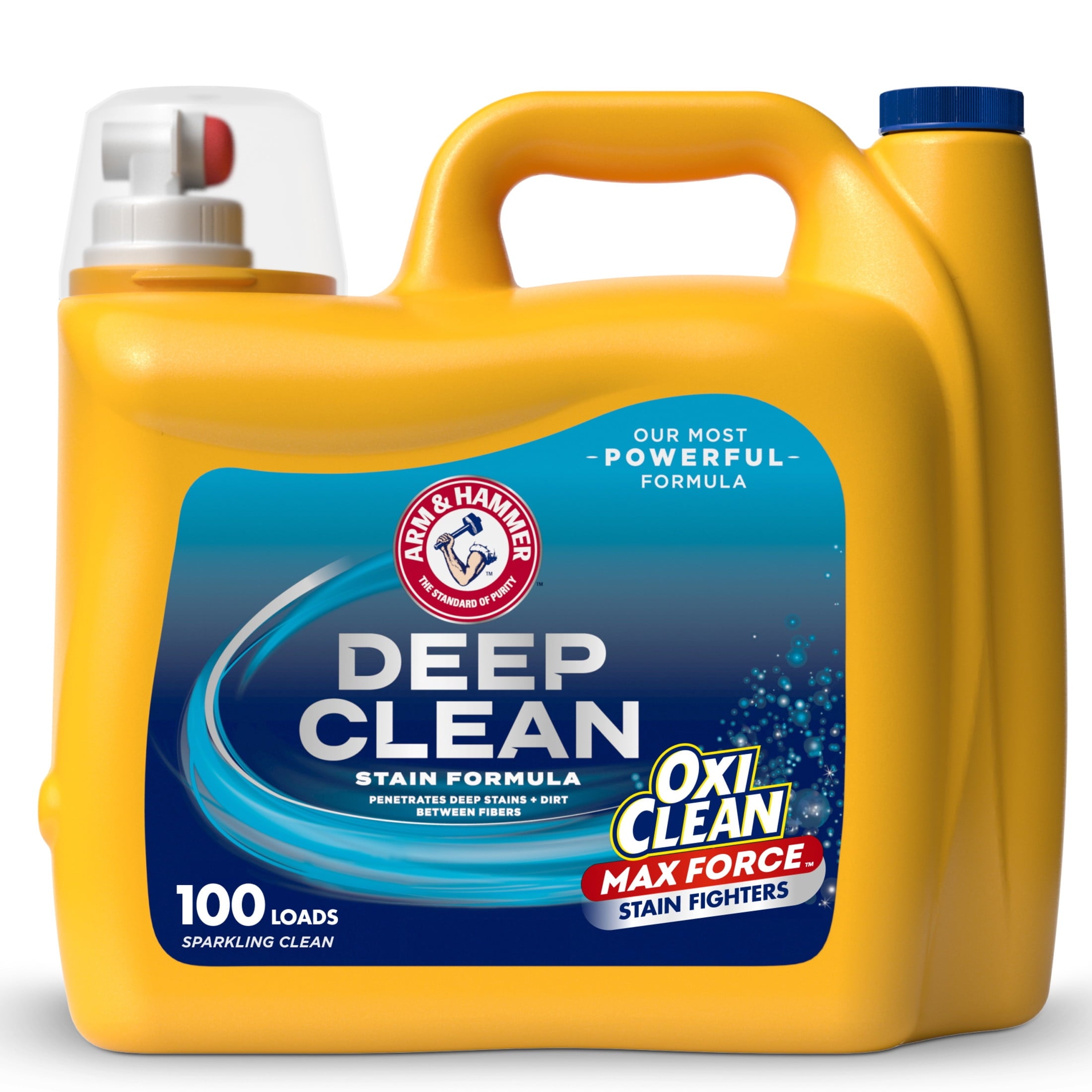 ARM & HAMMER Plus OxiClean Max Force Deep Clean Stain Liquid Laundry Detergent, Sparkling Clean