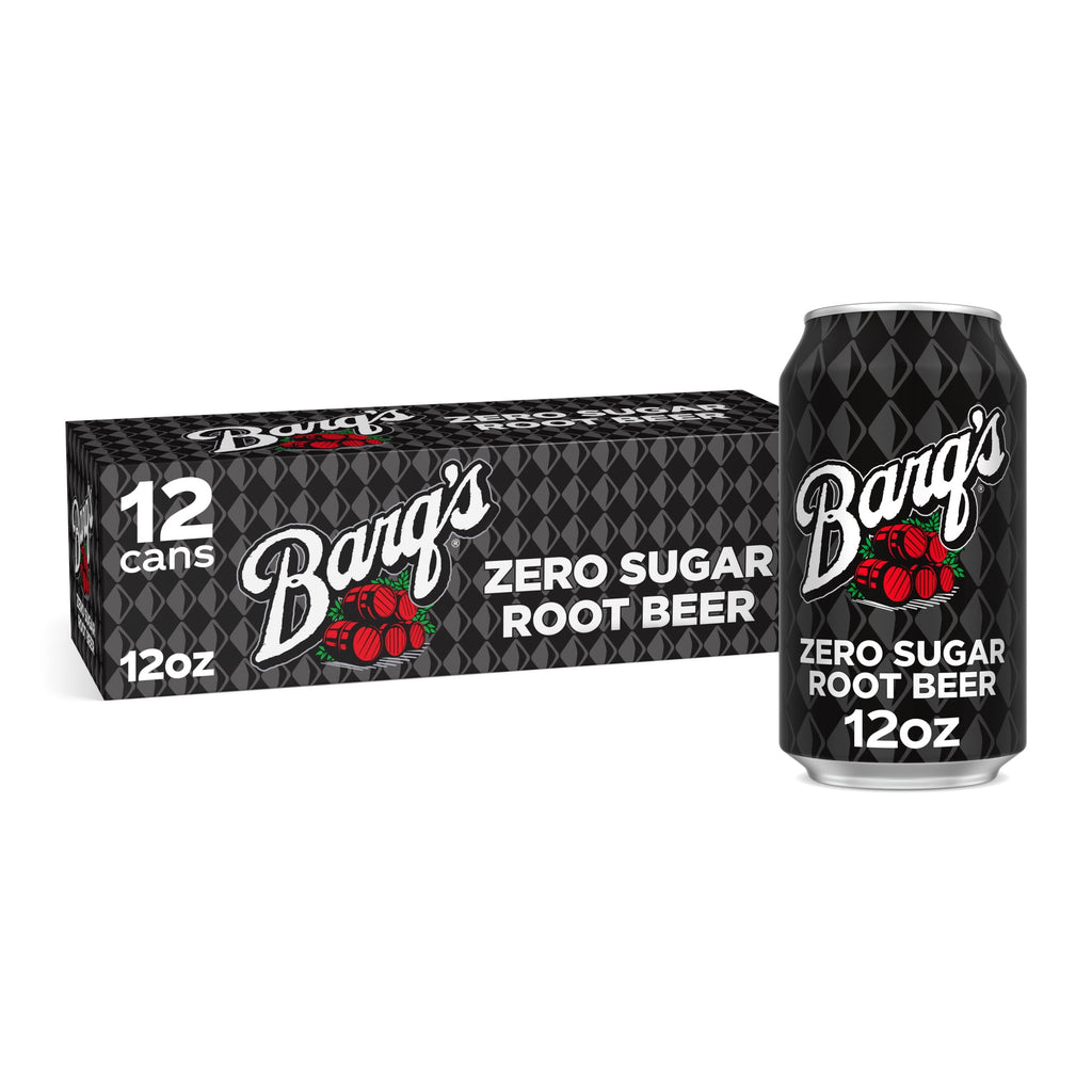 Barq's Zero Sugar Root Beer Soda Pop Fridge Pack Cans, 12 fl oz, 12 Pack