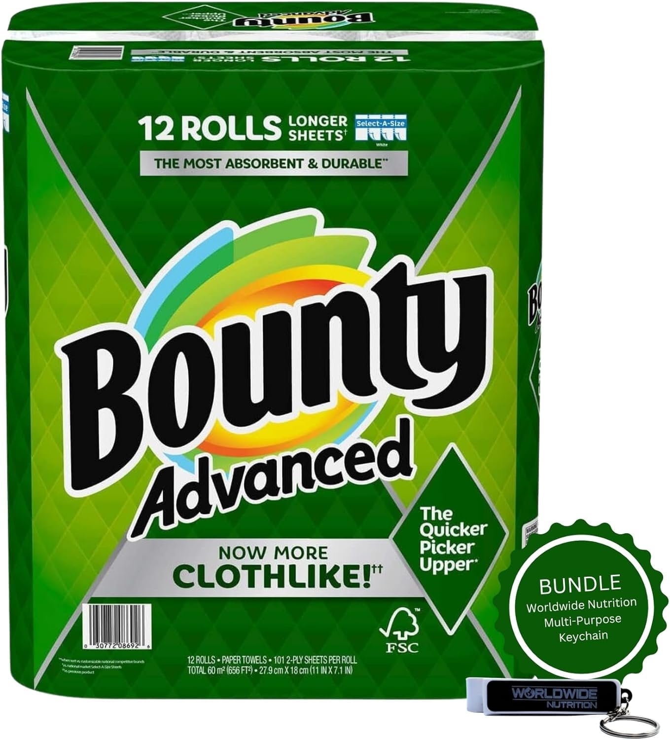Bounty Advanced 2-Ply Paper Towel - Absorbent, Durable, and Clothlike - Select-A-Size - 3 Rolls