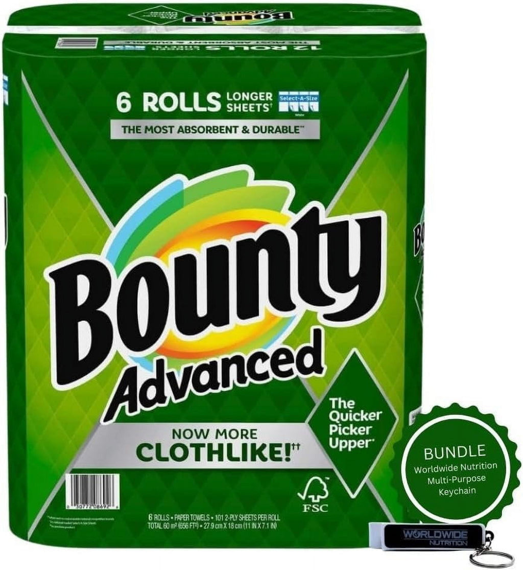 Bounty Advanced 2-Ply Paper Towel - Absorbent, Durable, and Clothlike - Select-A-Size - 3 Rolls