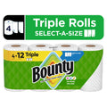 Bounty Paper Towels Select-A-Size White, 4 Triple Rolls, 123 Sheets Per Roll (2 pack)