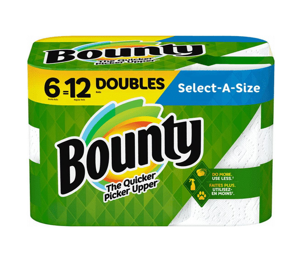 Bounty Select-A-Size Paper Towels, 6 Double Rolls, White