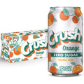Crush Caffeine Free Zero Sugar Orange Soda Pop, 12 fl oz, 12 Pack Cans