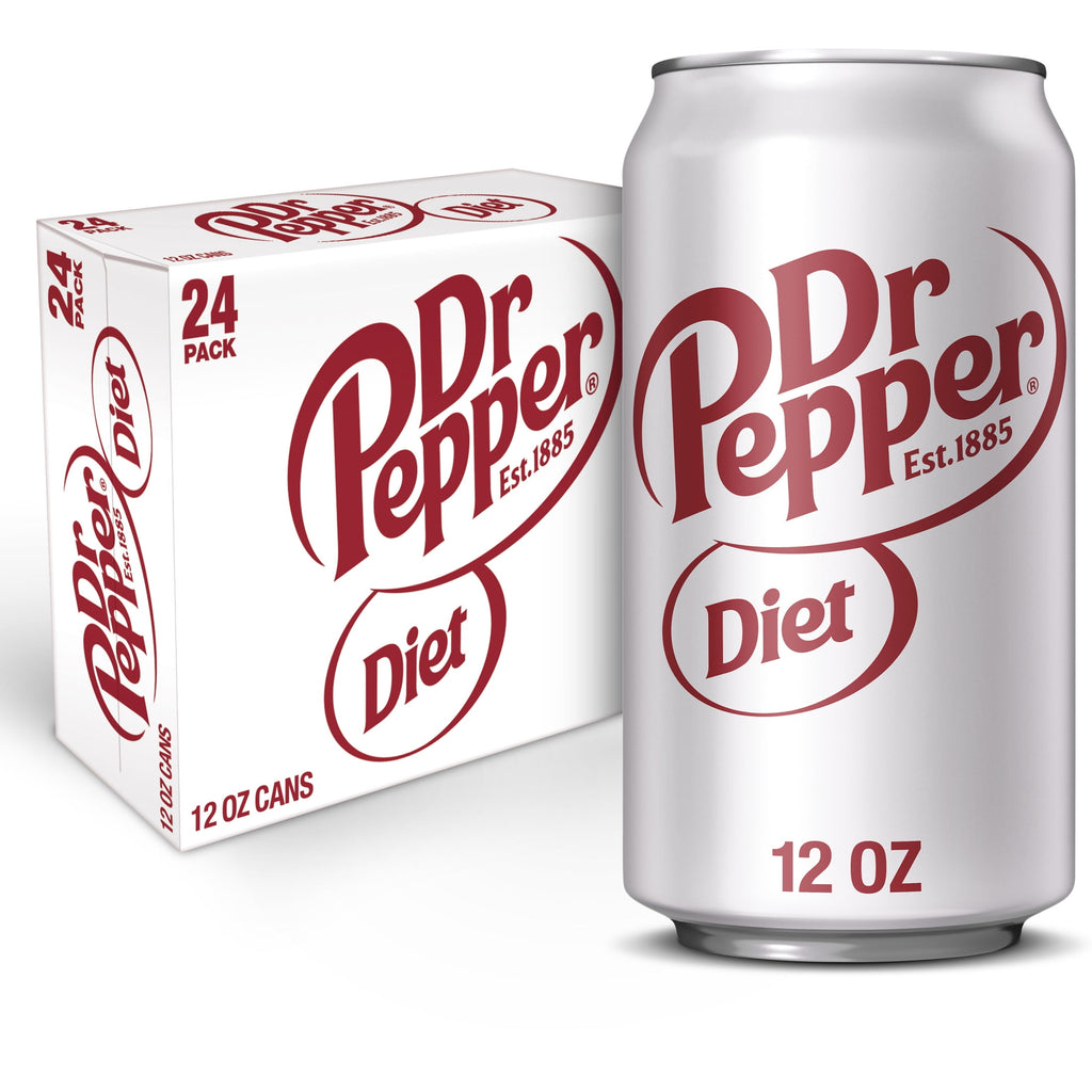 Diet Dr Pepper Soda Pop, 12 fl oz, 12 Pack Cans