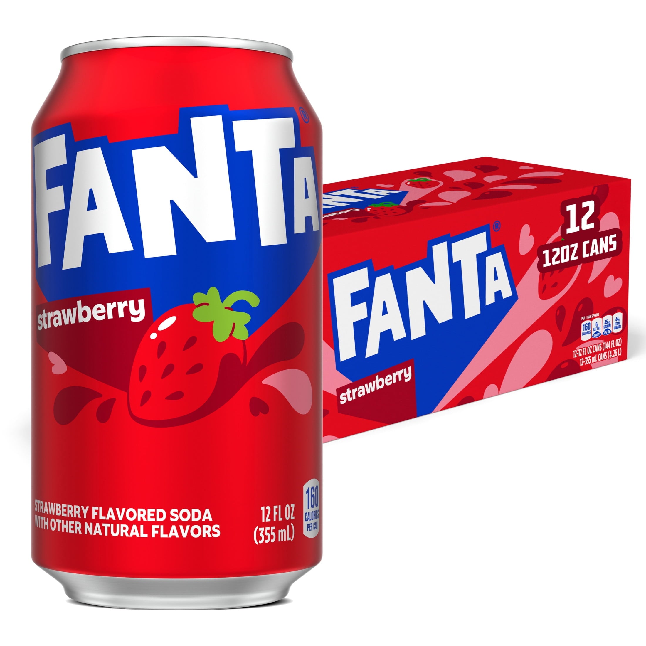 Fanta Strawberry Soda Pop Fridge Pack Cans, 12 fl oz, 12 Pack
