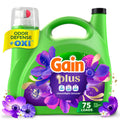 Gain Plus Liquid Laundry Detergent, Now with Odor Defense + OXI, Moonlight Breeze Scent, 99 fl oz, 75 Loads