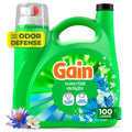 Gain Laundry Detergent Liquid, Now with Odor Defense, Waterfall Delight Scent, 132 fl oz, 100 Loads