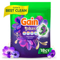 Gain Plus Flings Laundry Detergent Liquid Washing Pacs, Gain's Best All-In-One Clean, Moonlight Breeze Scent, 18 Count
