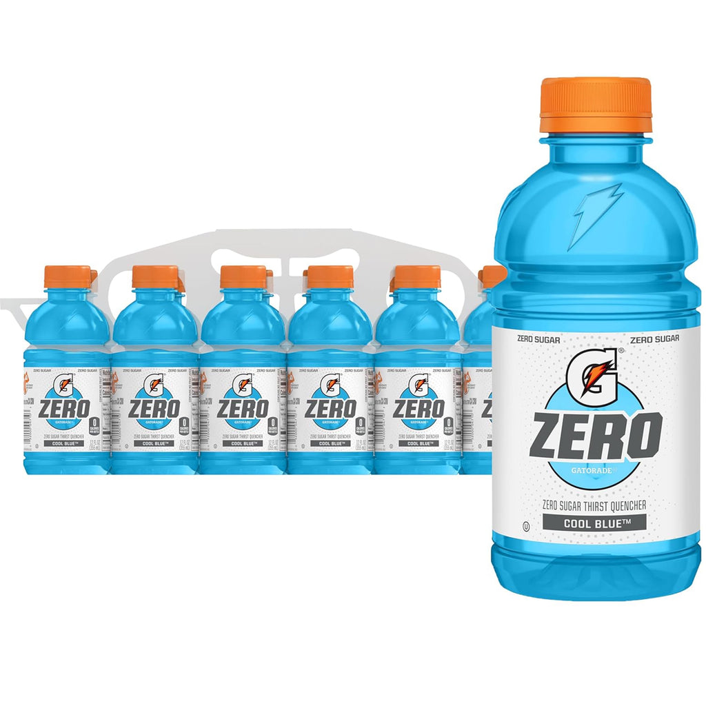 Gatorade Zero Sugar Thirst Quencher Lemon Lime Sports Drinks, 12 fl oz, 12 Count Bottles