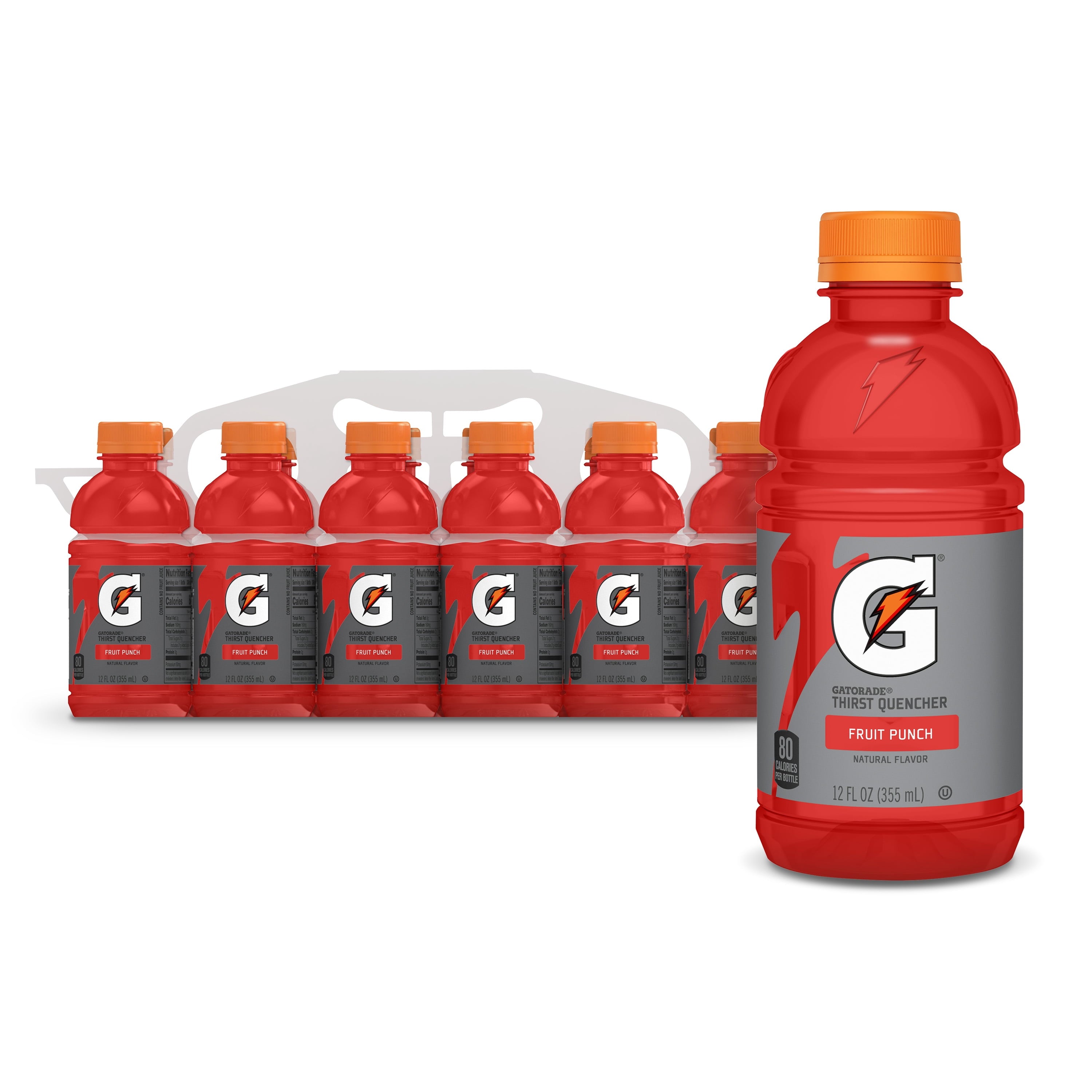 Gatorade Thirst Quencher Fruit Punch Sports Drinks, 12 fl oz, 12 Count Bottles