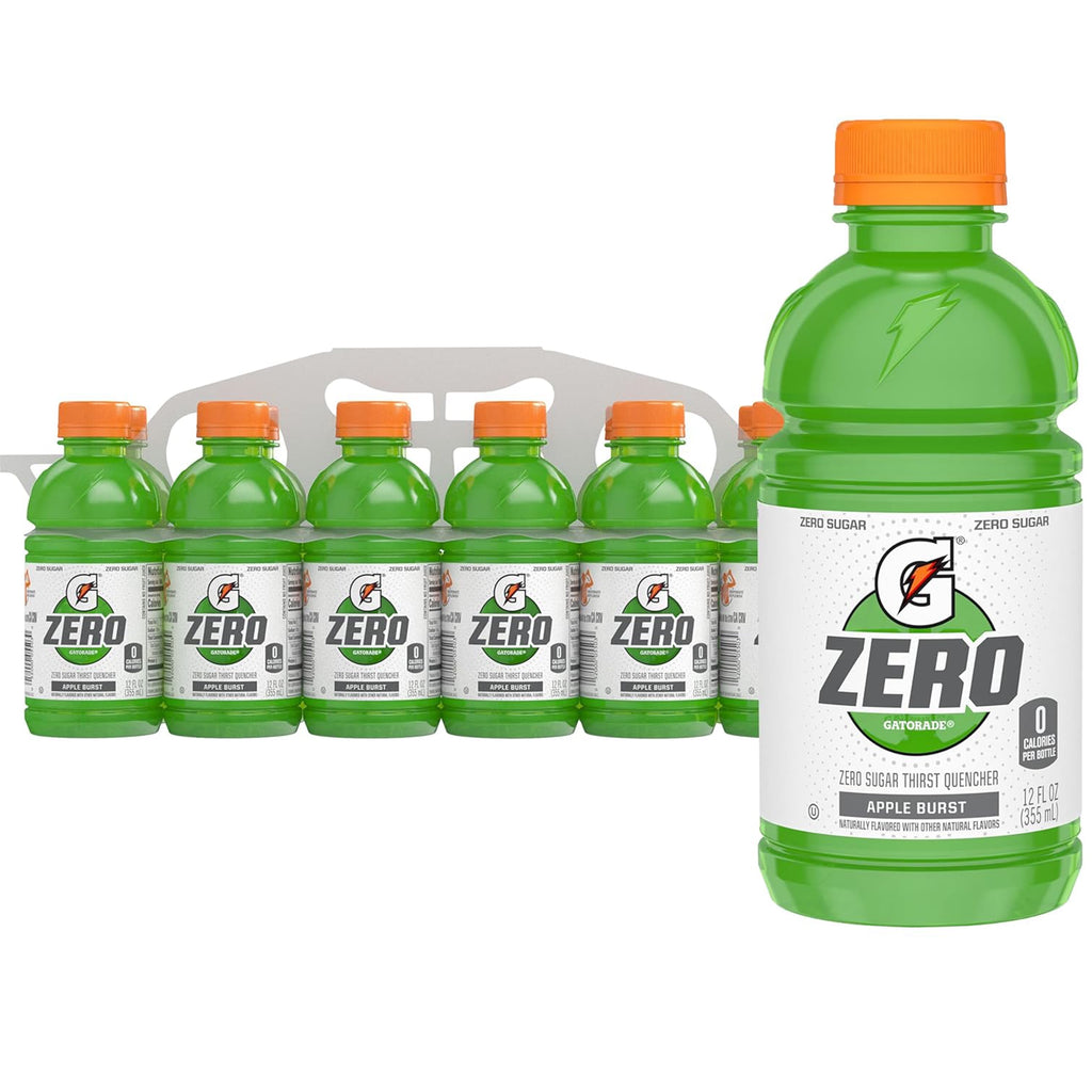Gatorade Zero Sugar Thirst Quencher Lemon Lime Sports Drinks, 12 fl oz, 12 Count Bottles