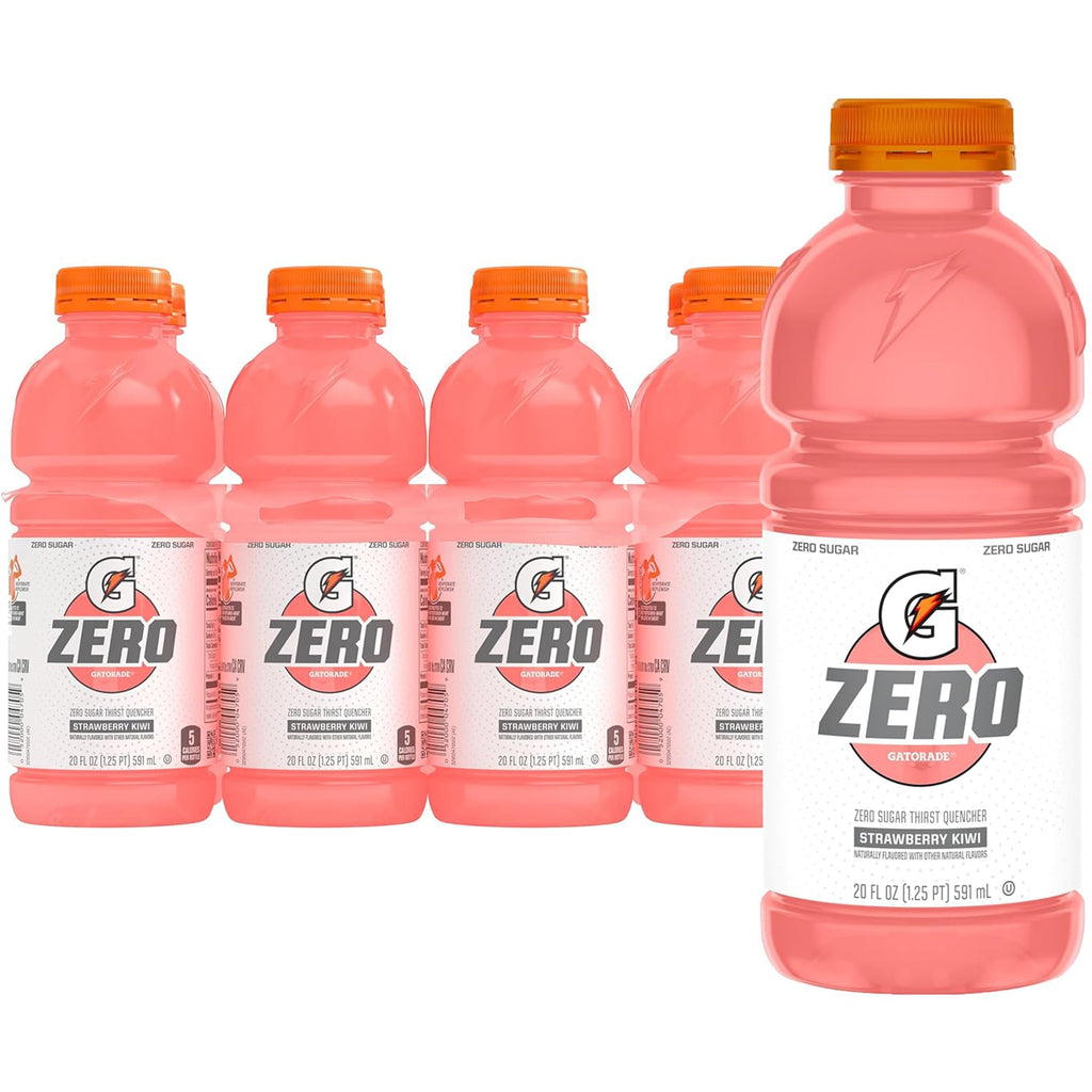 Gatorade Zero Sugar Thirst Quencher Glacier Cherry Sports Drinks, 20 fl oz, 8 Count Bottles