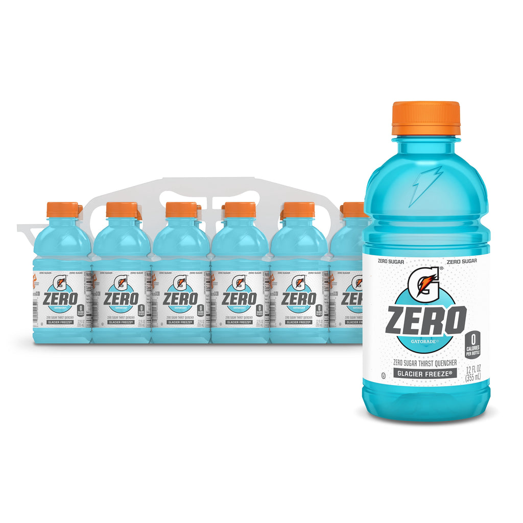 Gatorade Zero Sugar Thirst Quencher Lemon Lime Sports Drinks, 12 fl oz, 12 Count Bottles