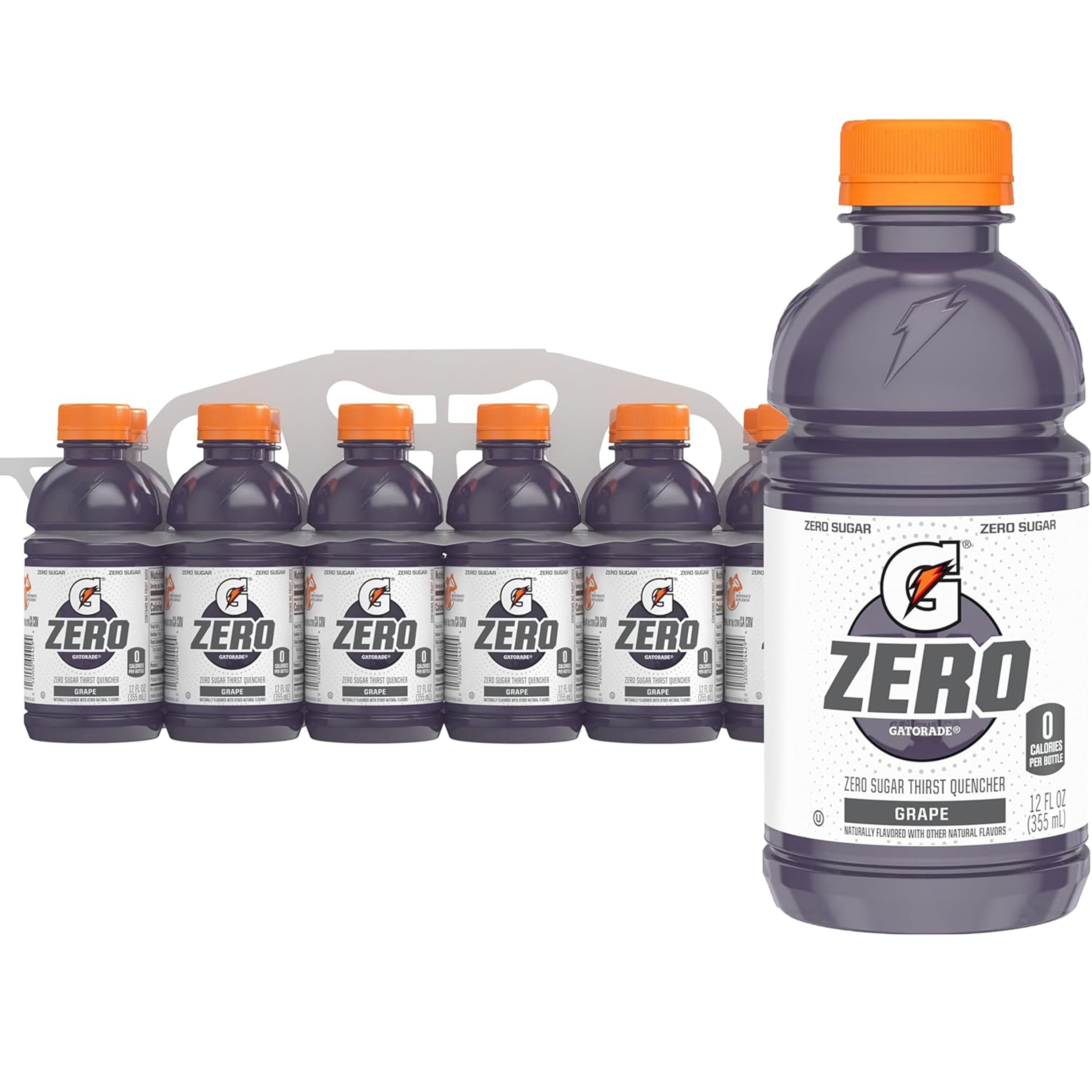 Gatorade Zero Sugar Thirst Quencher Lemon Lime Sports Drinks, 12 fl oz, 12 Count Bottles