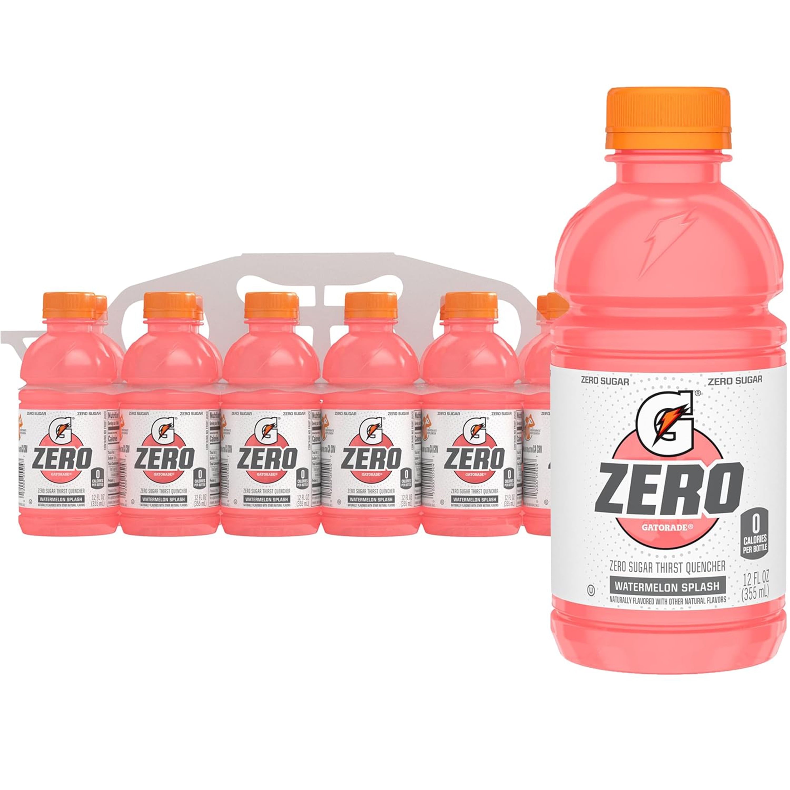 Gatorade Zero Sugar Thirst Quencher Lemon Lime Sports Drinks, 12 fl oz, 12 Count Bottles