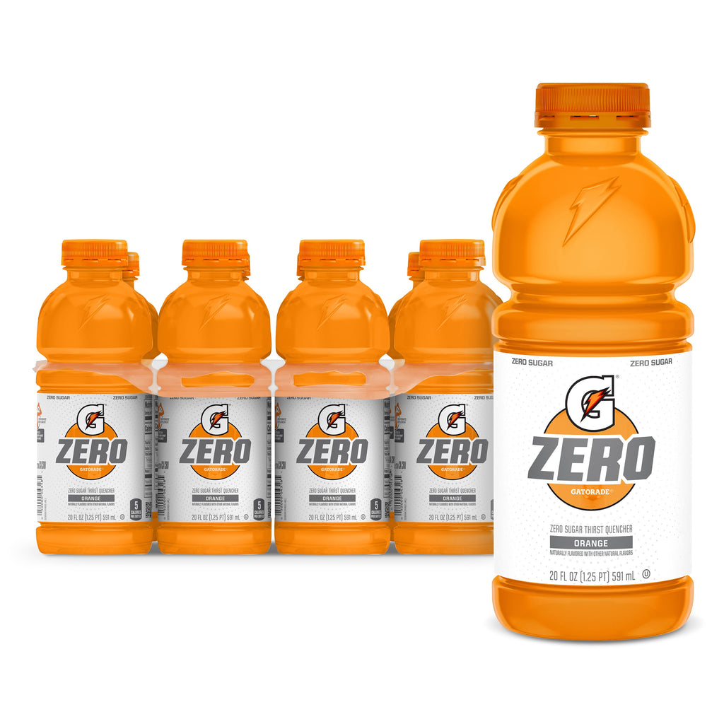 Gatorade Zero Sugar Thirst Quencher Glacier Cherry Sports Drinks, 20 fl oz, 8 Count Bottles