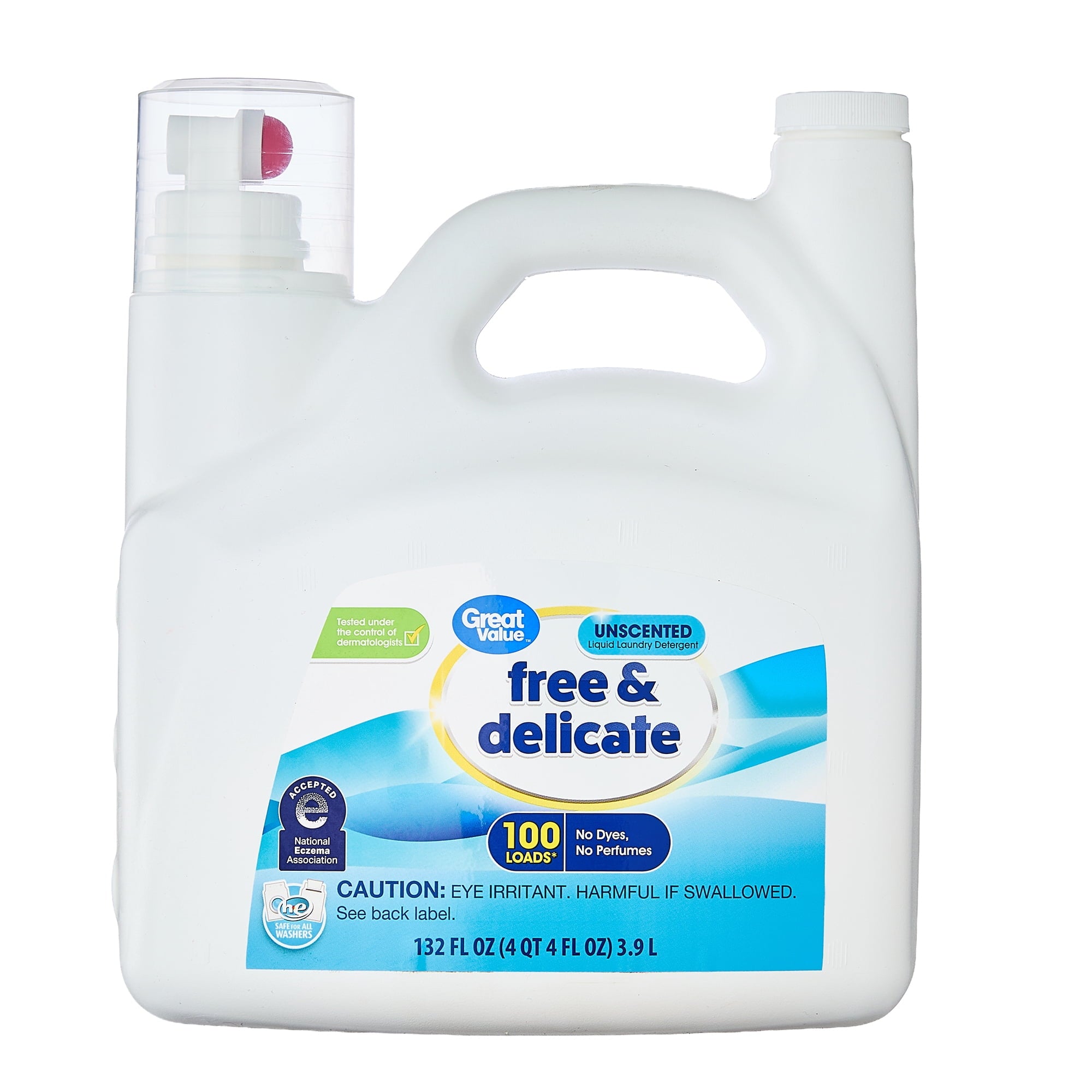 Great Value Free & Delicate Liquid Laundry Detergent, Unscented, 84 fl oz, 64 Loads