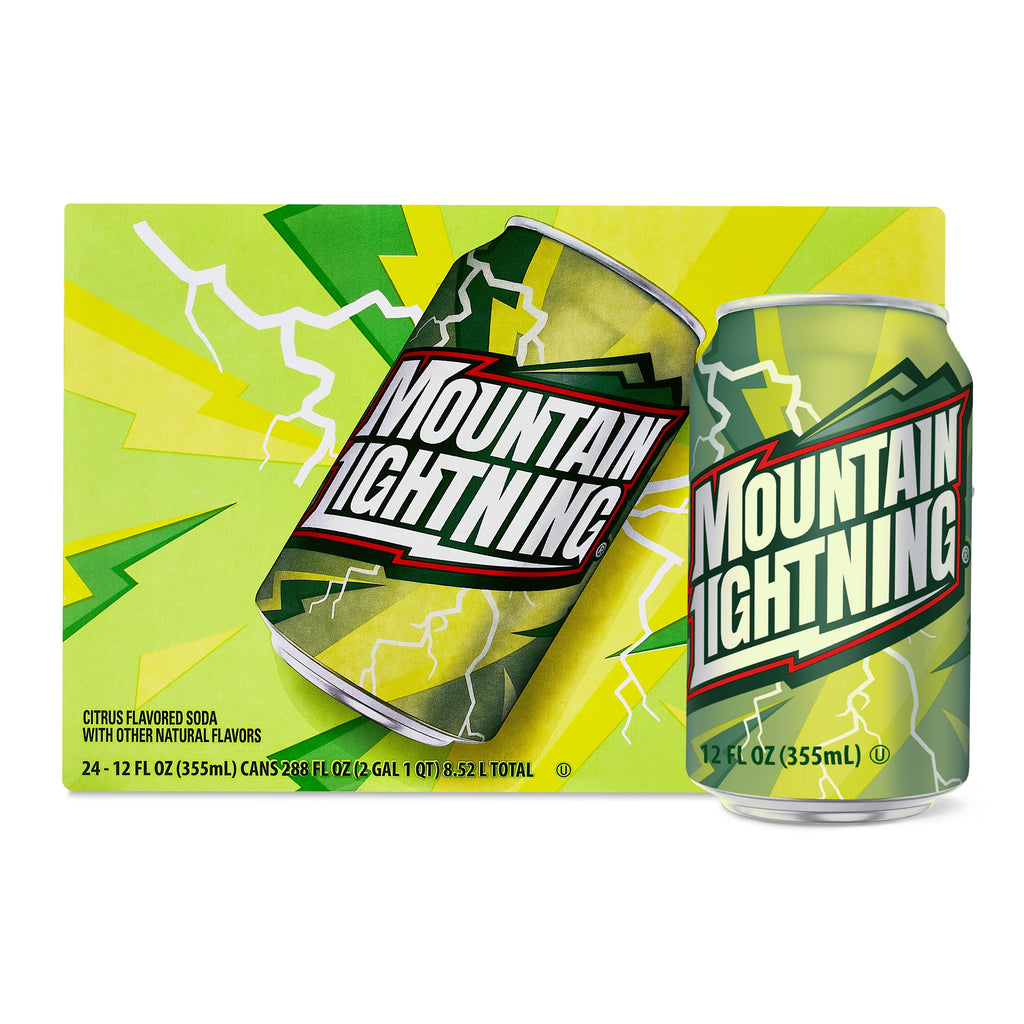 Great Value Mountain Lightning Citrus Flavored Soda, 12 fl oz, 24 Count