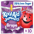 Kool-Aid Jammers Artificially Flavored Drink, 10 Pouches, for School Lunches and On-the-Go Hydration, Grape Flavor, Excellent Source of Vitamin C, 6 fl oz