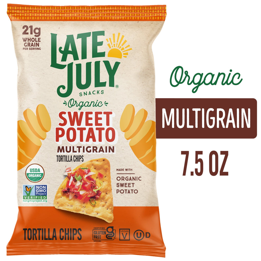 Late July Sweet Potato Multigrain Organic Tortilla Chips, 7.5 oz Bag