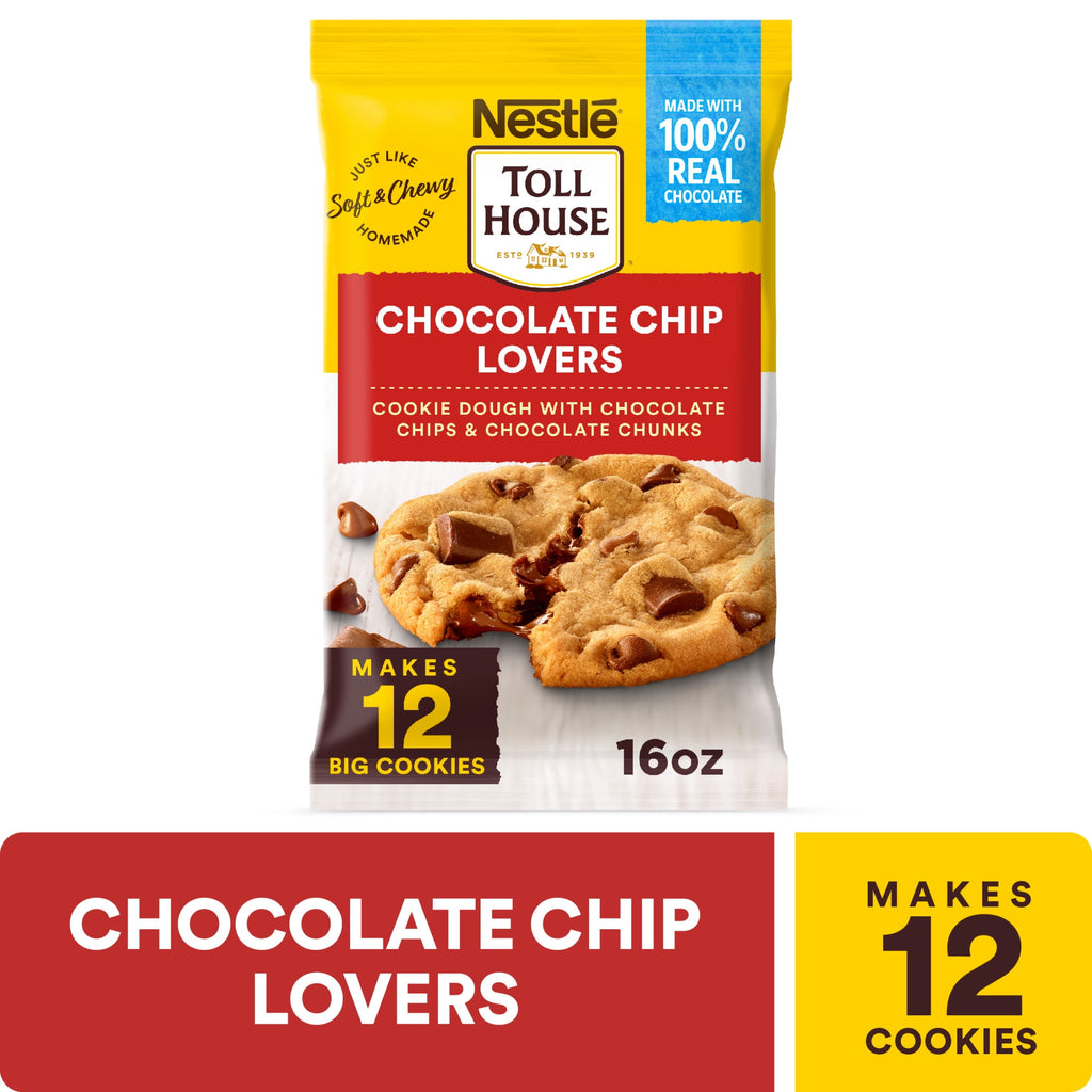 Nestle Toll House Chocolate Chip Lovers Cookie Dough, Makes 12 Cookies, 16 oz