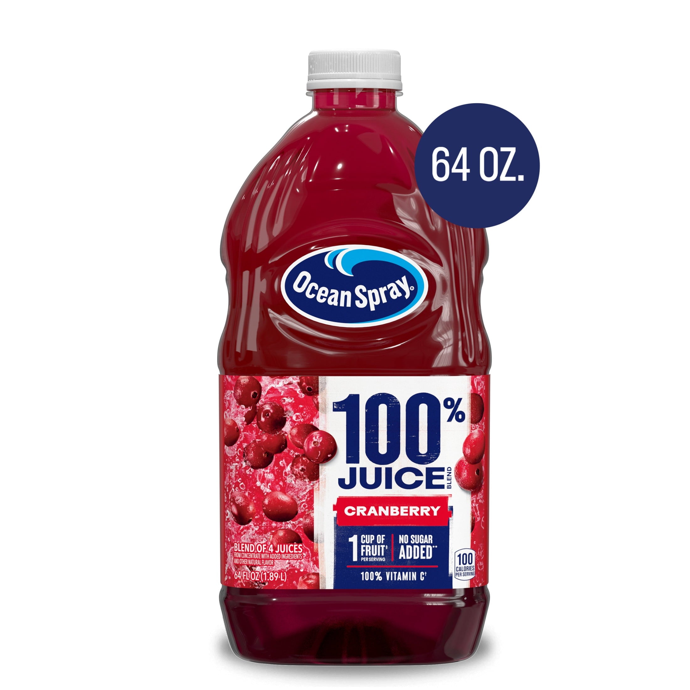 Ocean Spray® 100% Juice Cranberry Juice Blend, 64 fl oz Bottle