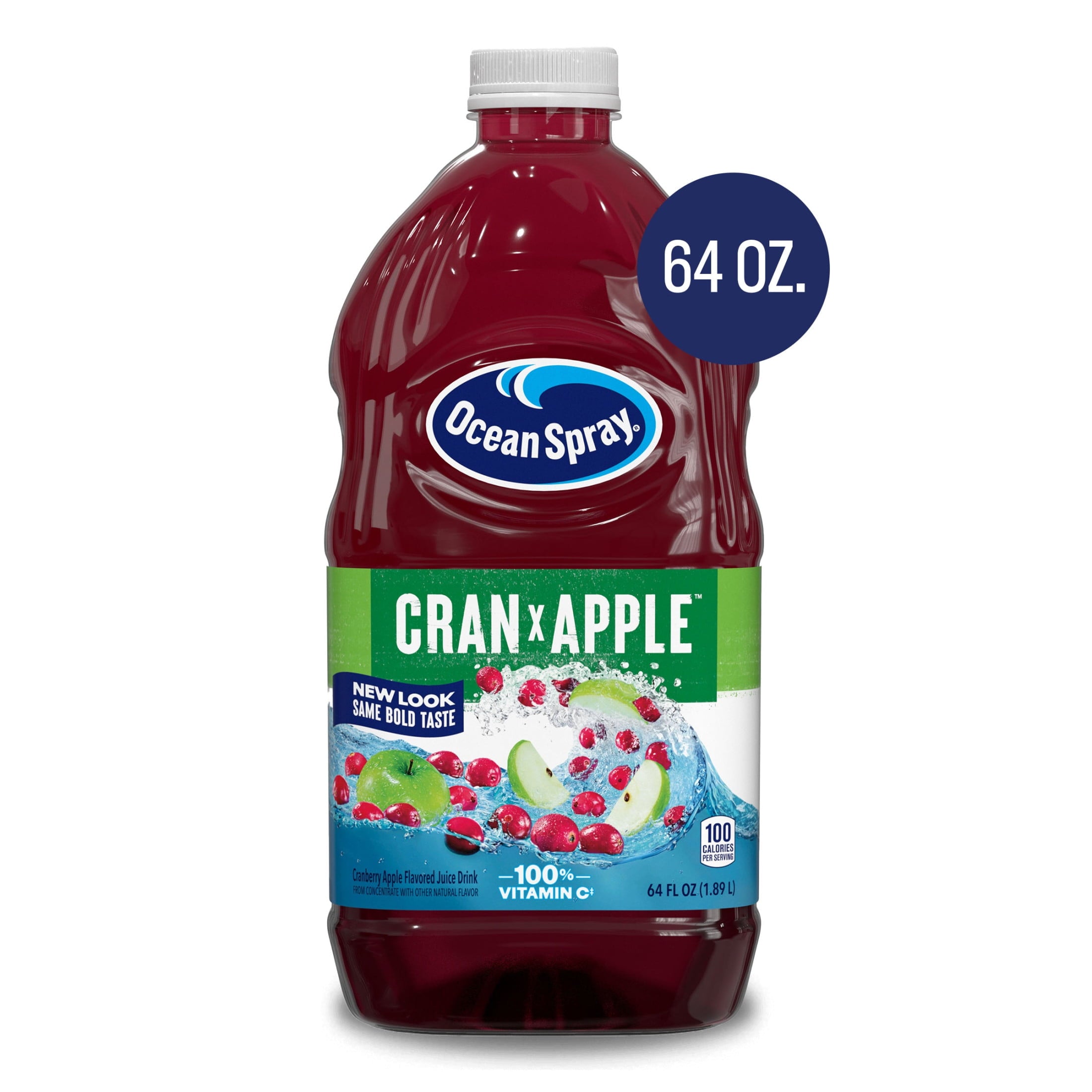 (8 pack) Ocean Spray® Cran-Apple™ Cranberry Apple Juice Drink, 64 fl oz Bottle
