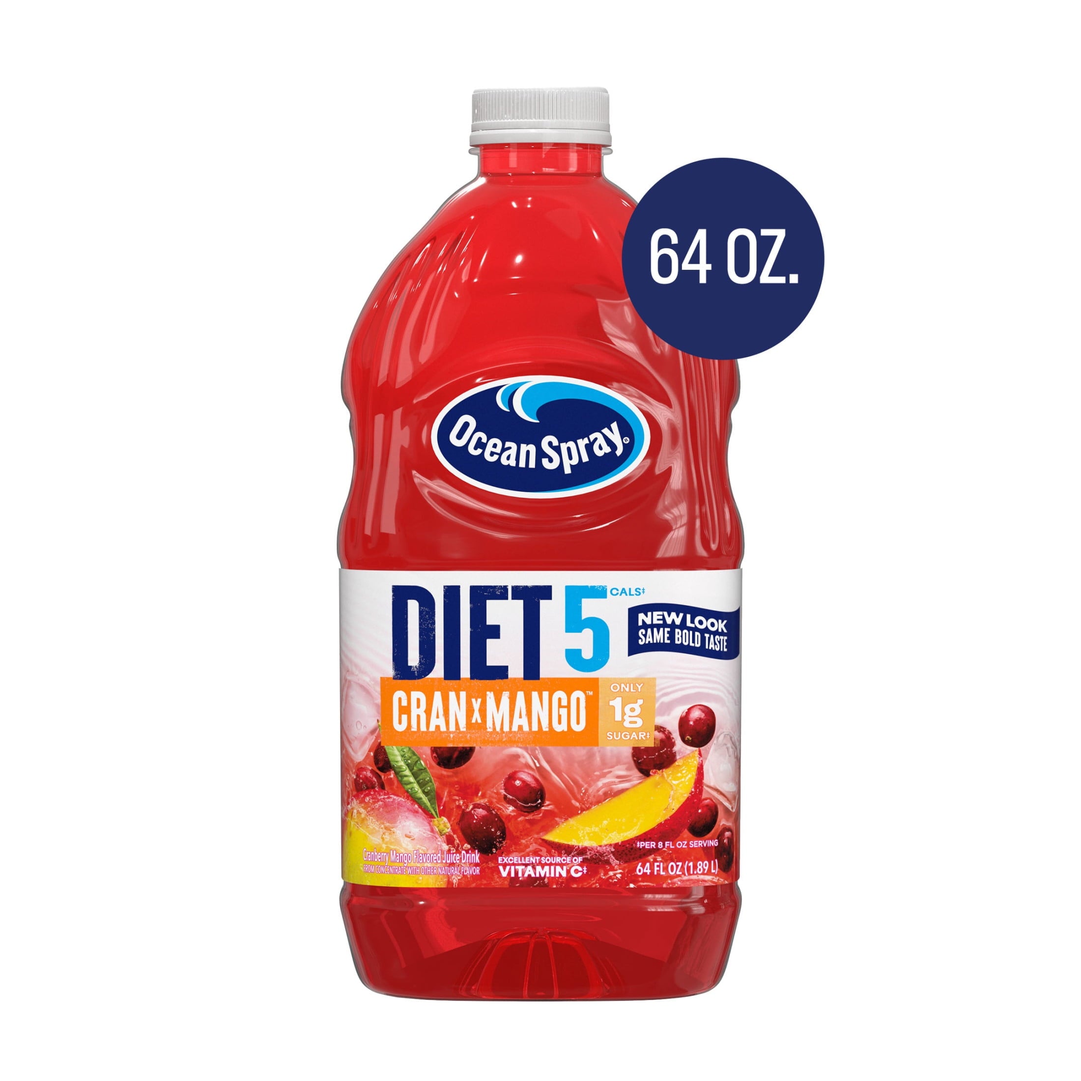 (8 pack) Ocean Spray® Diet Cran-Mango™ Cranberry Mango Juice Drink, 64 fl oz Bottle