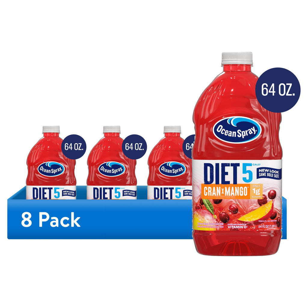 (8 pack) Ocean Spray® Diet Cran-Mango™ Cranberry Mango Juice Drink, 64 fl oz Bottle