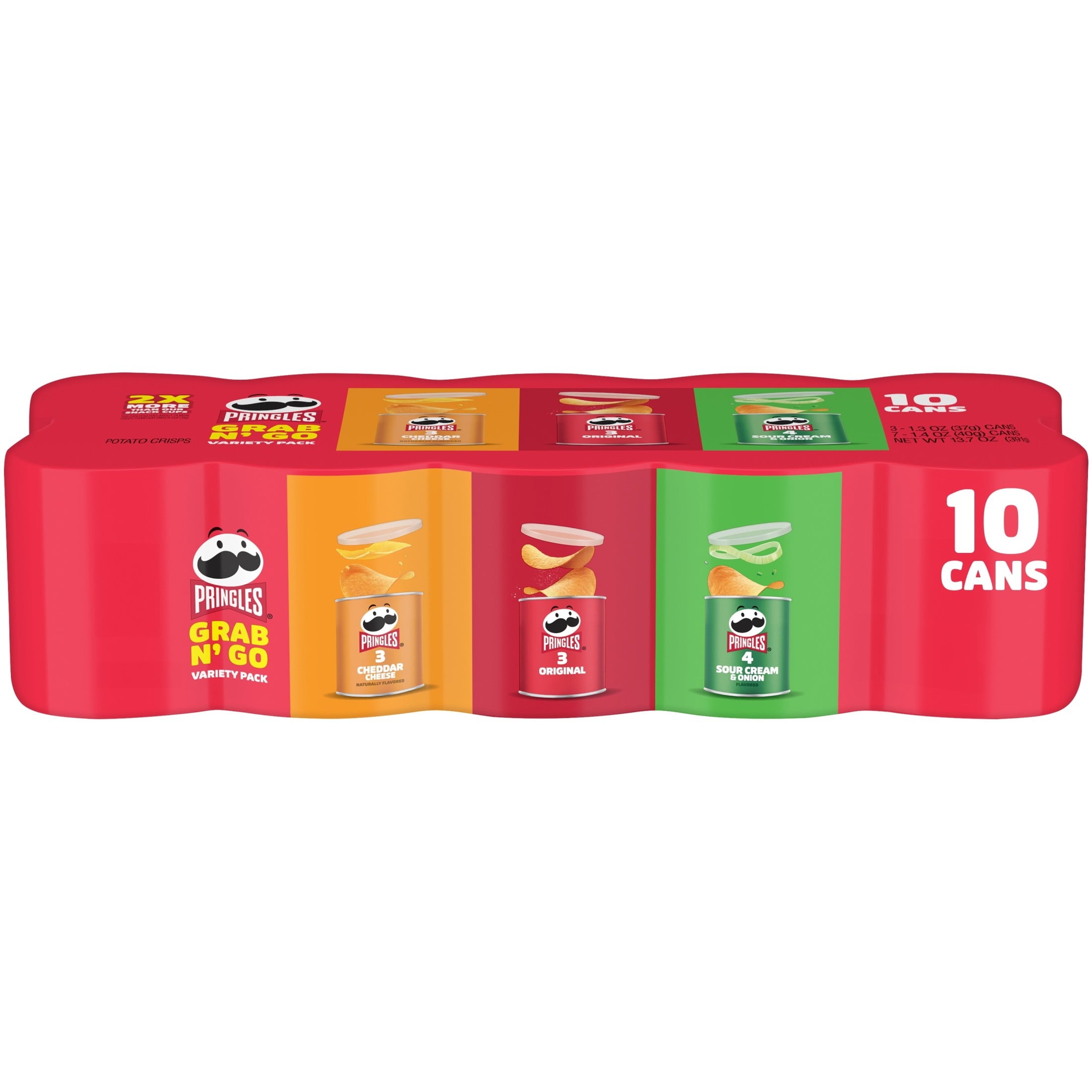 Pringles Potato Crisps Chips, Lunch Snacks, Variety Pack, 13.7oz Pack (10 Cans)
