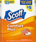 Scott® ComfortPlus 1-Ply Toilet Paper, 1-1/8" x 1-1/8", 173 Sheets Per Roll, Pack Of 12 Rolls