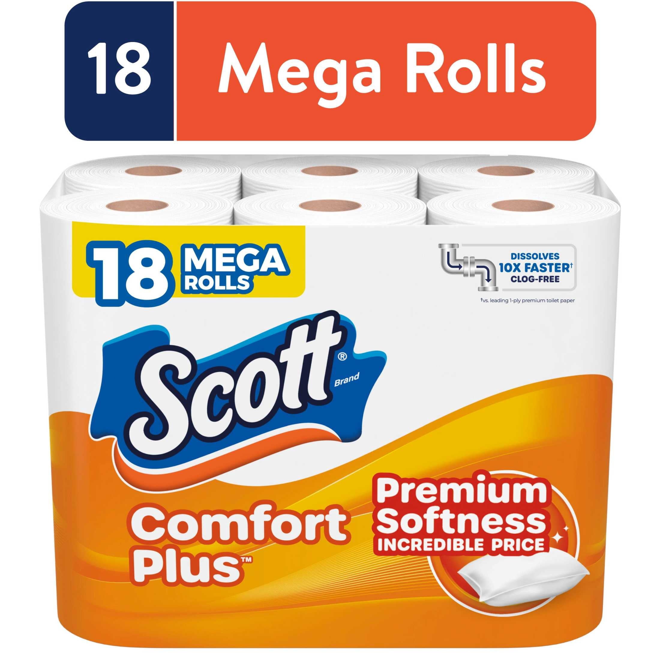 Scott ComfortPlus Toilet Paper, 12 Mega Rolls