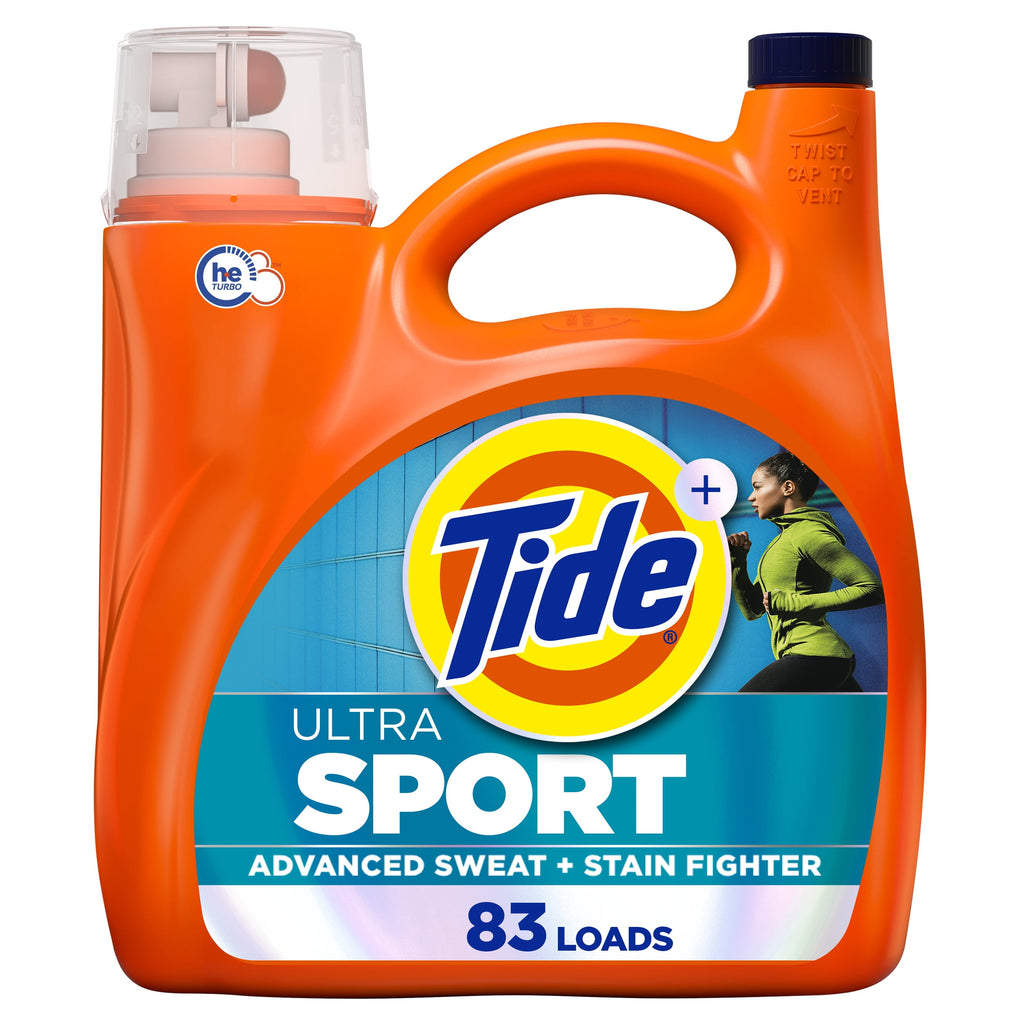 Tide Ultra Sport Liquid Laundry Detergent, Advanced Sweat and Stain Fighter, 117 fl oz, 83 Loads