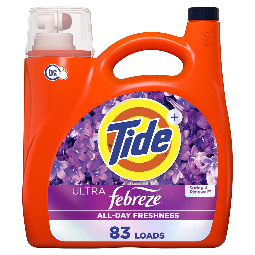 Tide Ultra Febreze Liquid Laundry Detergent , Spring and Renewal Scent, 73 fl oz 52 Loads