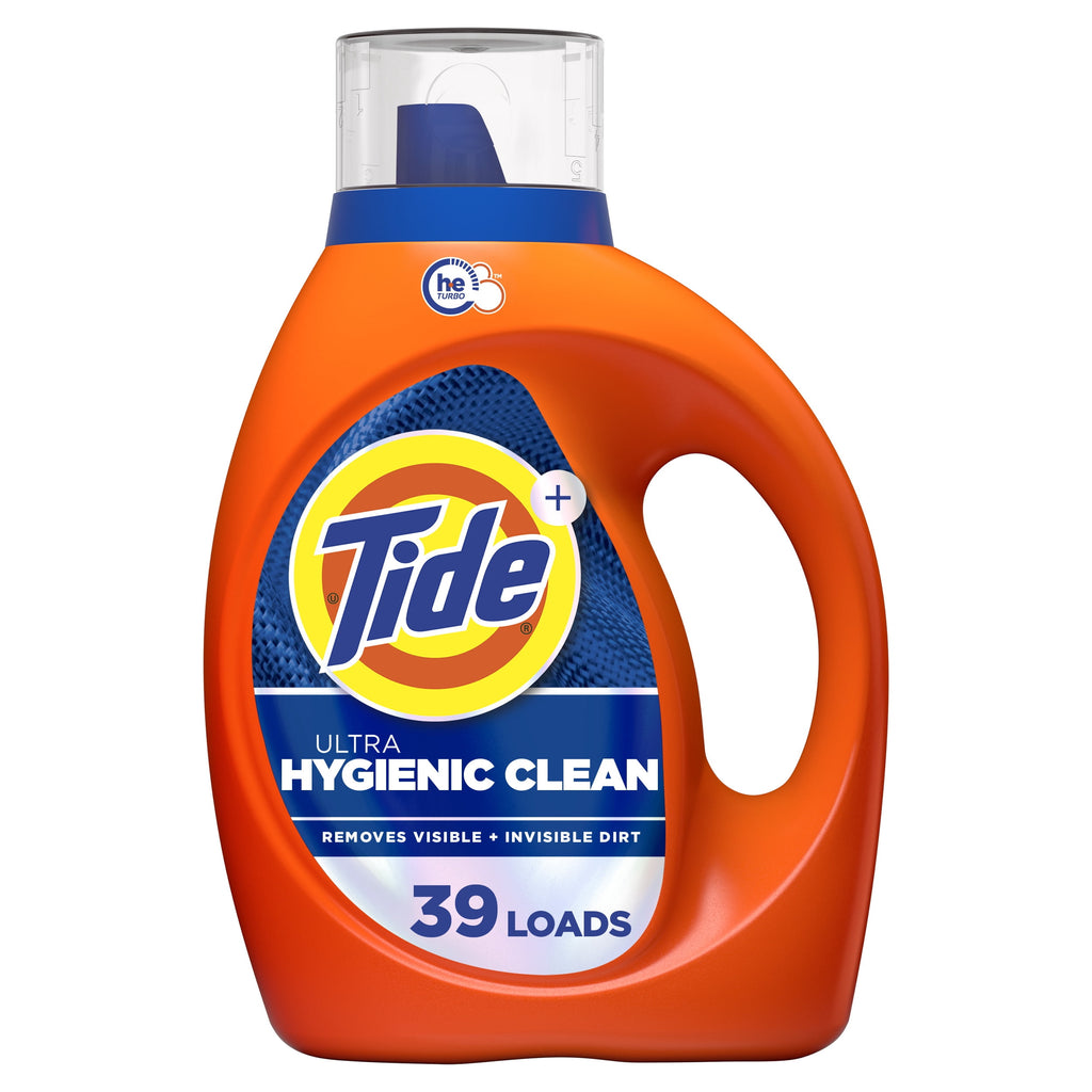 Tide Ultra Hygienic Clean Liquid Laundry Detergent, Original Scent, 55 fl oz, 39 Loads