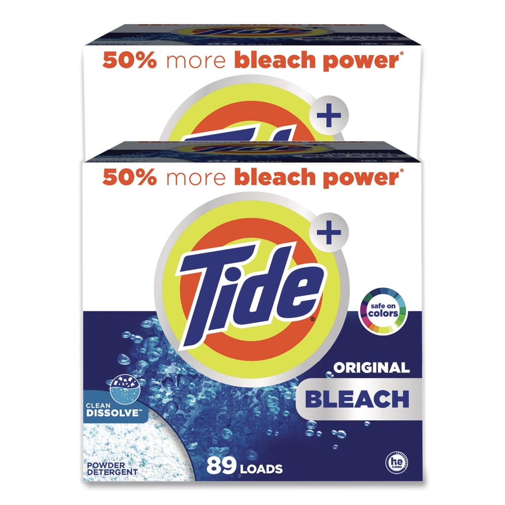 Tide Plus Bleach Powder Laundry Detergent, Original Scent, 129 oz, 89 Loads