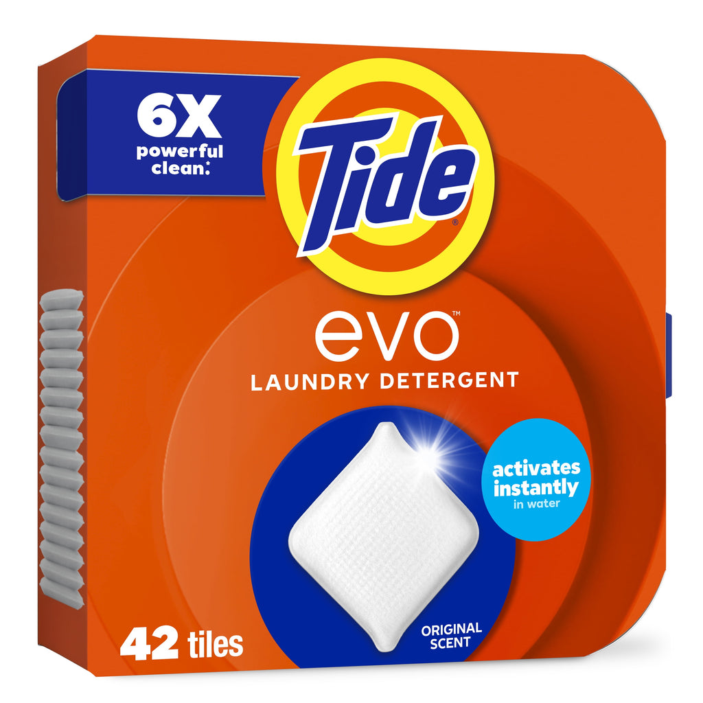 Tide evo Laundry Detergent Tiles, 100% Concentrated, Original Tide Scent, 16 Count