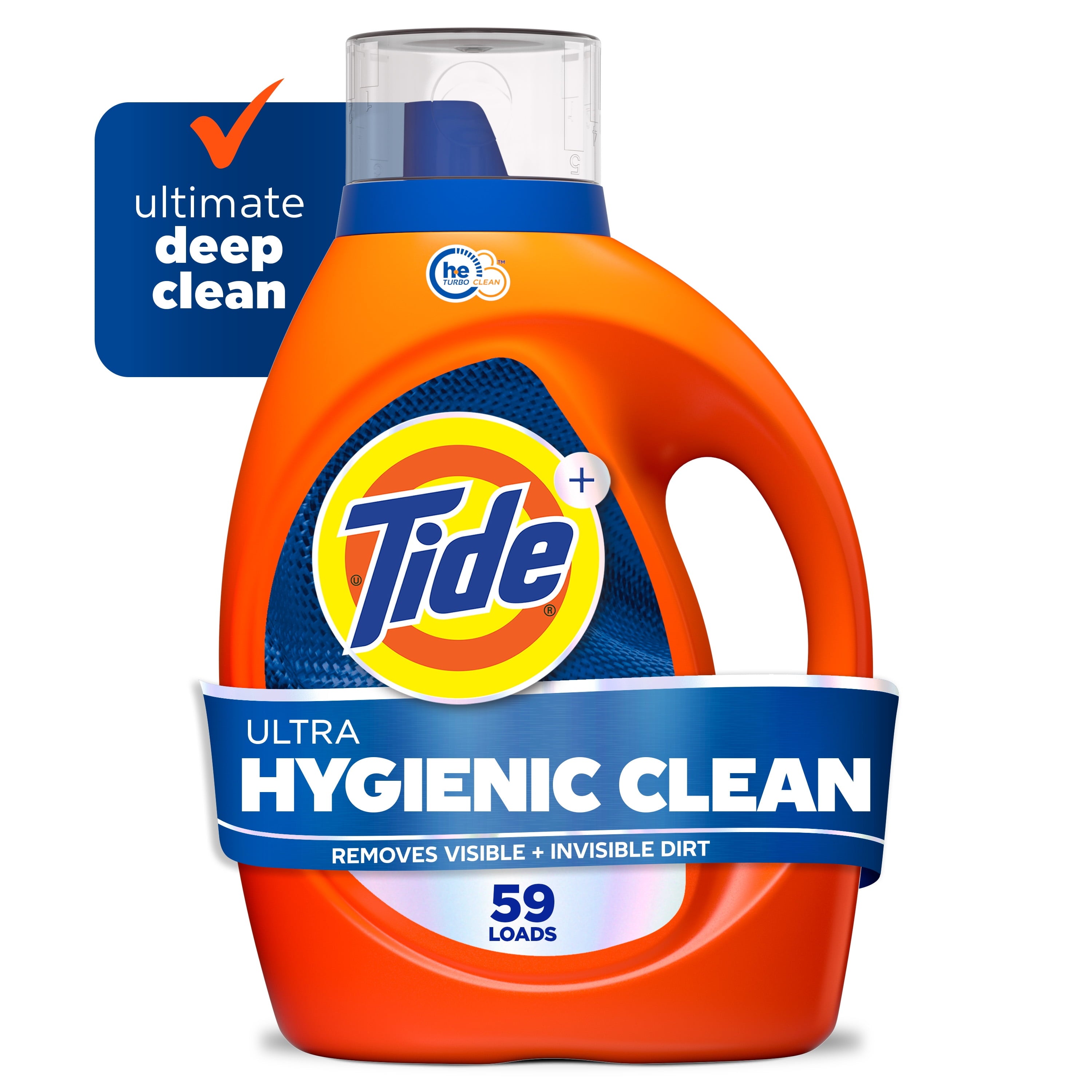 Tide Ultra Hygienic Clean Liquid Laundry Detergent, Original Scent, 84 fl oz, 59 Loads
