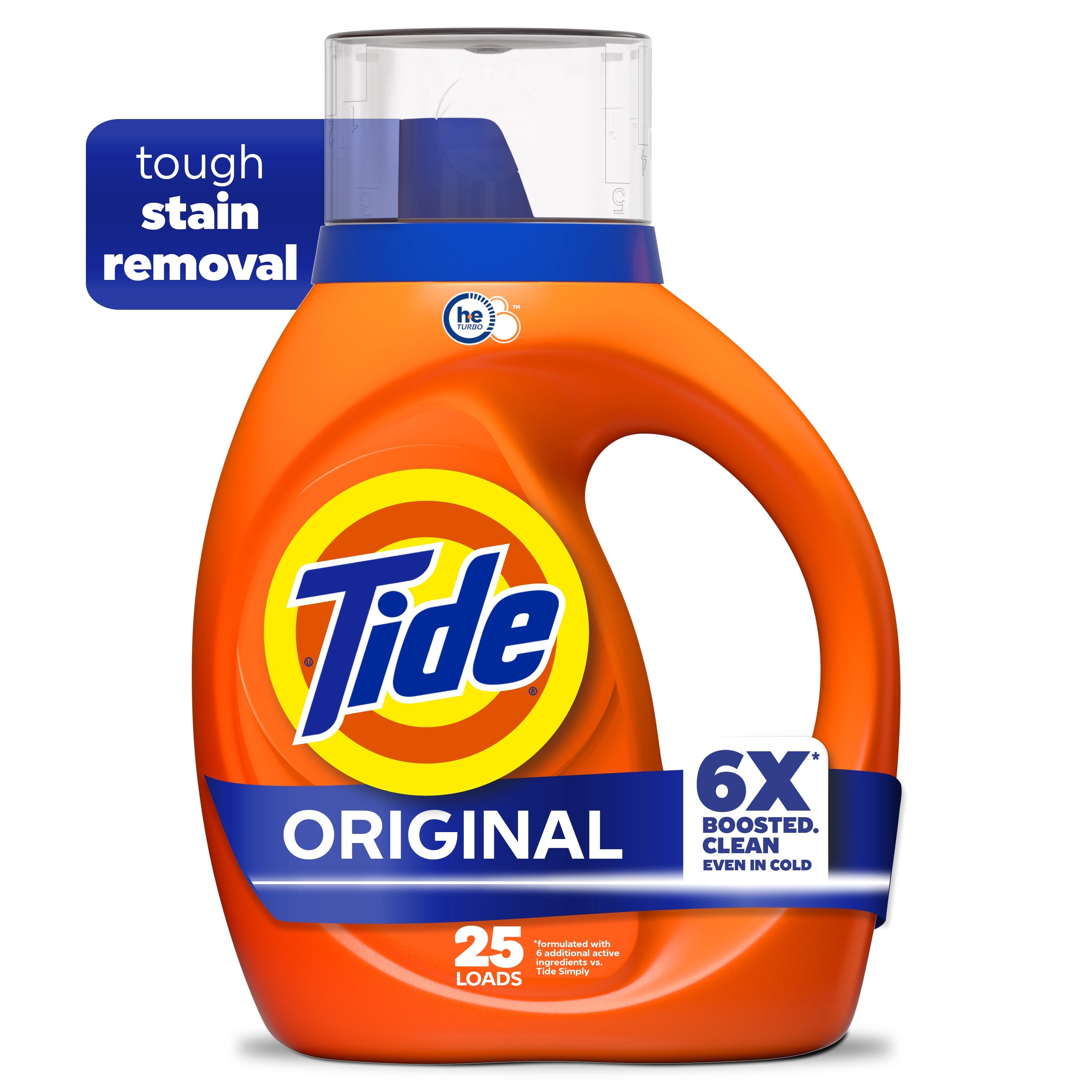 Tide Laundry Detergent Liquid with 6X Boosted Cleaning Power, Original Scent, 125 fl oz, 100 Loads